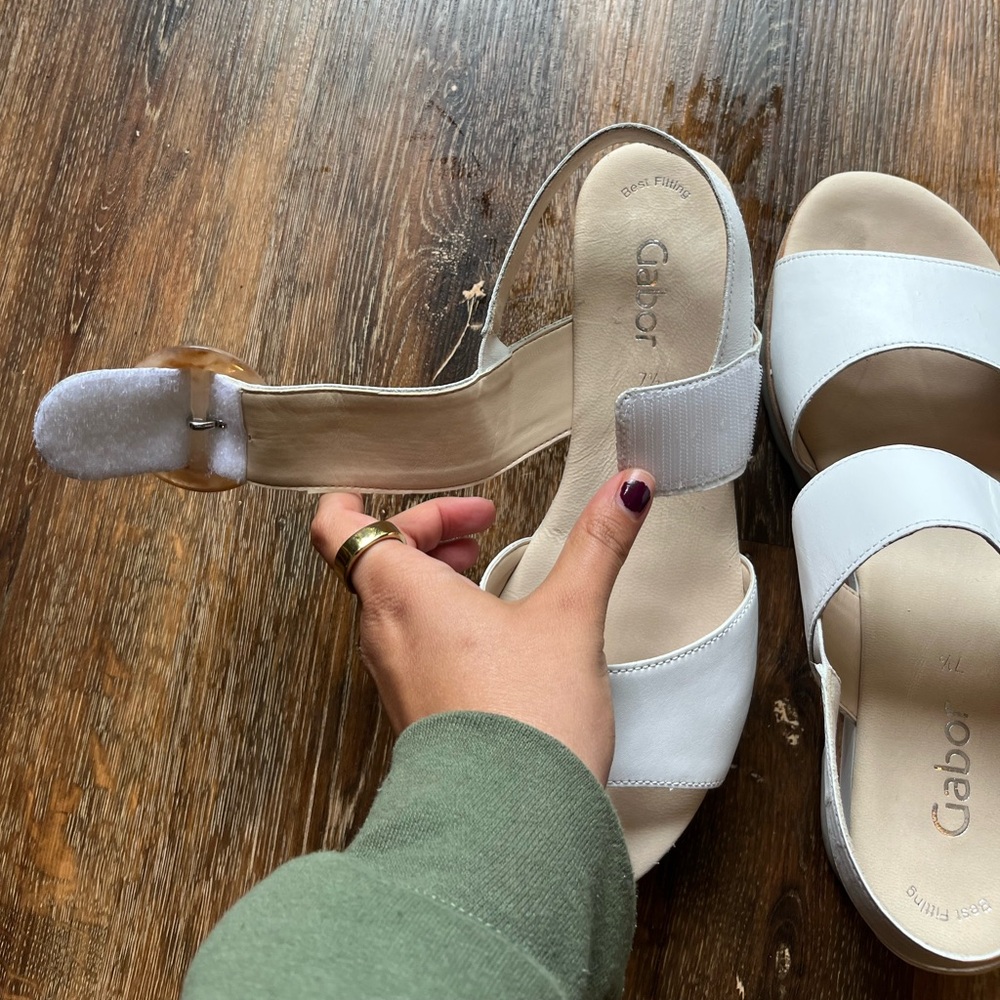 White Chunky Sandals, size 7.5 - Picture 7 of 7